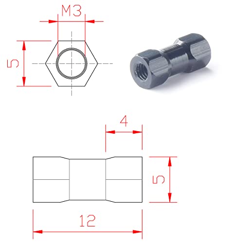 12 бр. М3*12 мм Шестостенни Втулка От Алуминиева Сплав, Стойка за рафтове, Колона за Състезания Дрона FPV Квадрокоптера, Мультироторы,