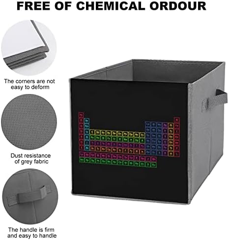 Дъгата на Химически Елемент Големи Кубчета, Кутии За Съхранение Сгъваем Платно Кутия За Съхранение на Гардероб Организаторите за