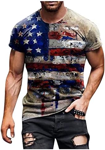 DuDubaby Ризи с къс ръкав за Мъже, Градинска Тениска с Принтом на Черепа, Мускулите, с Къс Ръкав, Индивидуалност, Модна Тениска
