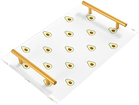 Акрилни Тава за Баня Dallonan Декоративен Поднос със Златни дръжки за Кухненски Организатор на Геометричния Авокадо (7,87 * 11,81