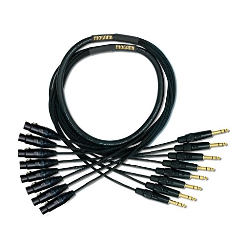 Аудиоадаптер Mogami Gold 8 TRS-XLRF-10, Змеевидный Кабел, 8-канален газа, plug XLR-Female-1/4 TRS, Златни контакти, Директни конектори, 10 метра