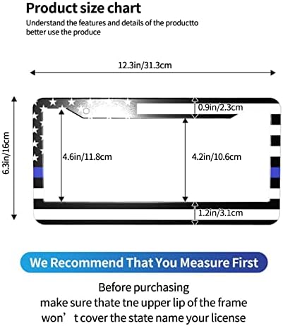 Тънка Синя Линия Американски Флаг Рамка за Регистрационен номер Притежателите на Кутията Патриотичен СЪЕДИНЕНИ Американски Флаг Полицейска Машина Етикет Рамка, ?