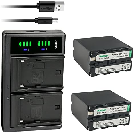 Батерия Kastar NP-F990 в комплект с 2 батерии и USB-зарядно устройство LTD2, съвместим с камера Sony CCD-TR215 CCD-TR2200 CCD-TR2300
