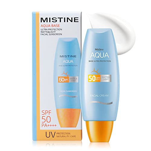 Слънцезащитен крем за лице MISTINE Daily 3 ет. унция SPF 50+ PA ++++ за чувствителна кожа, ниско съдържание на мазнини, без да се бели плаки, попива бързо, Лесно UV филм, водоустойч?