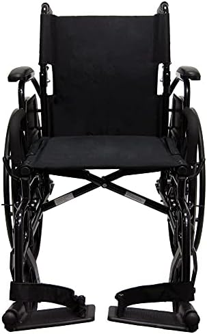 Сверхлегкая инвалидна количка Karman Healthcare 802-DY с тегло 30 килограма с Подвижна поставка за краката, черен на цвят, седалка