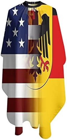 Престилка За Рязане под Флага на САЩ и Германия, Наметало За Салон за Подстригване на Коса 55x66 Инча, Водоустойчив Регулируема
