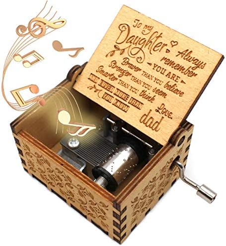 Дървена музикална ковчег ukebobo – Музикална ковчег Ти си моето слънце, Подаръци от татко дъщеря - 1 комплект