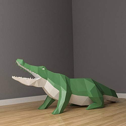 WLL-DP 3D Крокодил Поглед Книжен Модел Хартиена Скулптура Играчка-Пъзел Декорация на Дома, домашни Любимци Оригами, направи си САМ