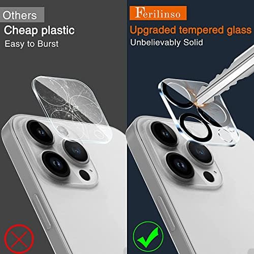 Ferilinso 5 pack Защита на обектива на камерата за iPhone 13 Pro Max, Аксесоари от ултра Закалено стъкло 9H HD, Удобен Защитен Калъф