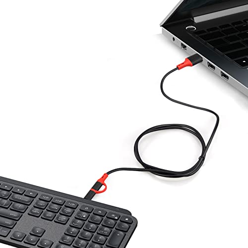 Зарядно устройство Smays е Съвместимо с клавиатура Logitech MX Keys, безжична мишка Master MX 3, кабел USB-C