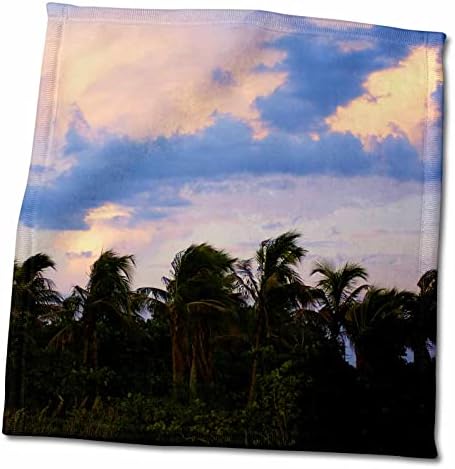 Кърпи за тропически пейзажи 3dRose Florene - Палми и Магента Вятър (twl-33229-1)