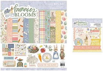 Комплект за събиране на Photoplay Bunnies & Blooms - Комплект за колекция от 12 x 12 + Щанцоване на картон-однодневки