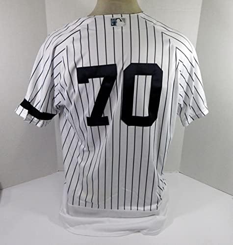 2019 Ню Йорк Янкис Тайлър Лайънс 70 Използван В Играта Бяла Риза 150 Р Черна Ивица 6 - Използваните В играта Тениски MLB