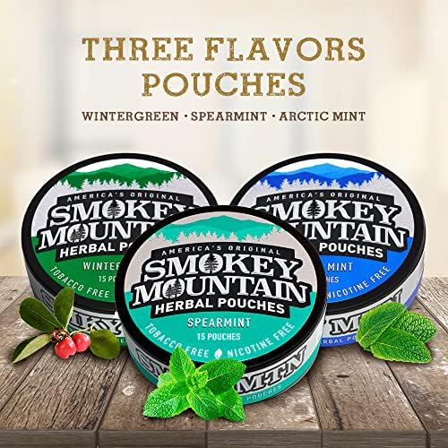 Пакетчета с кофеин Smokey Mountain - Arctic-Mint - Без тютюн и никотин - Кутия 10 кутии - по 15 пакетчета в банката