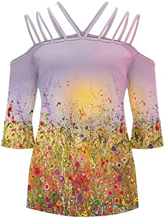 Дамска Лятна Есенна Блуза, Модни Дрехи с Къс Ръкав и V-образно деколте, Графичен Топ Размера на Плюс, Риза за Дами 8S 8S