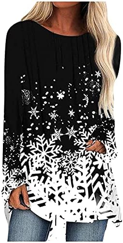 Дамски Hoody Оверсайз Ежедневни Ретро Коледни Тениски С Графичен Дизайн, Потник, Пуловер Големи Размери, с Кръгло Деколте, Ежедневни Свободни Празнични Ризи