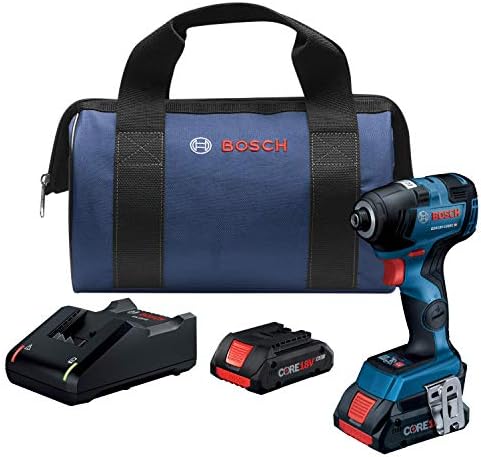 BOSCH GDR18V-1800CB25 18V ЕО Бесщеточный, Готов за свързване на 1/4 инча. Комплект шест двустранен шок на водача (2) компактни батерии