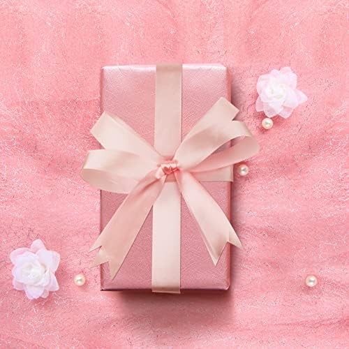 Showin Двустранно Розовата лента сатен от полиестер, 1 x 25 ярда, използван за Букета на бантов, опаковане на подаръци, сватба, цветна композиция и други проекти от Showin