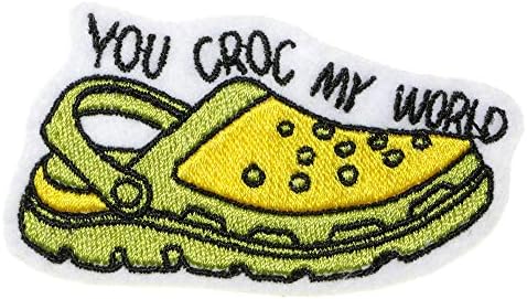 JPT - You Croc My World Обувки, Чехли, Бродирана Апликация, Гладка/Sew-на Ивици, Икона, Скъпа Нашивка с логото на Жилетката, Яке,