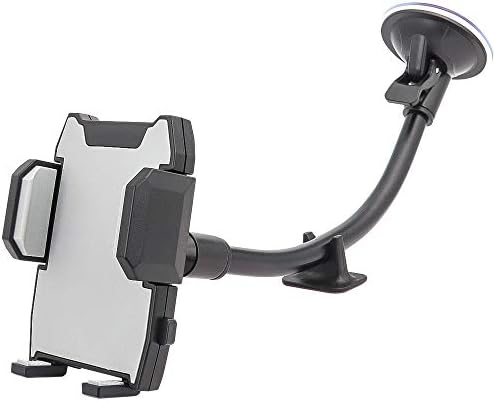 Държач за мобилен телефон Kolasels с дълга дръжка за кола, стойка за телефон на предното стъкло с амортизация за iPhone 11/Xs/Xr/