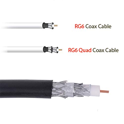 Петзвезден коаксиален кабел RG6 с четырехъядерным екран с дължина 1000 метра, за пренос на аудио, видео и CATV/MANUKYAN. Черен