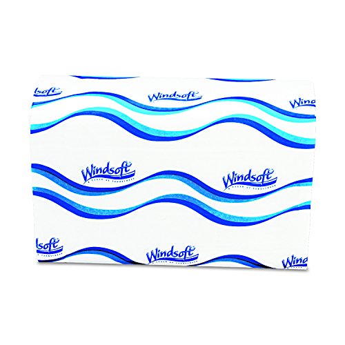 1-слойное хартиени кърпи за ръце Windsoft 101 С релефни C-Образни стадото, дължина 13-1 / 5 инча, ширина 10-1 / 10 инча, бяла (12