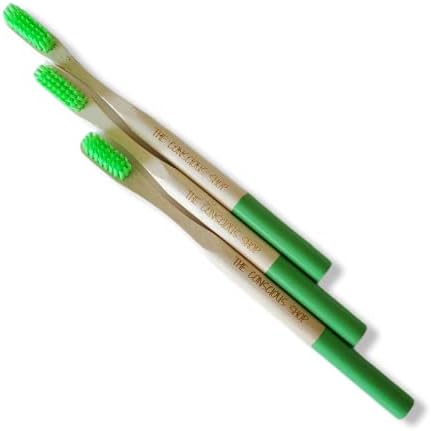 Набор от Conscious Shop от 3 на Екологично Чисти пасти за зъби от бамбуково дърво с биоразлагаемой дръжка - Мека четина (детска, зелен)