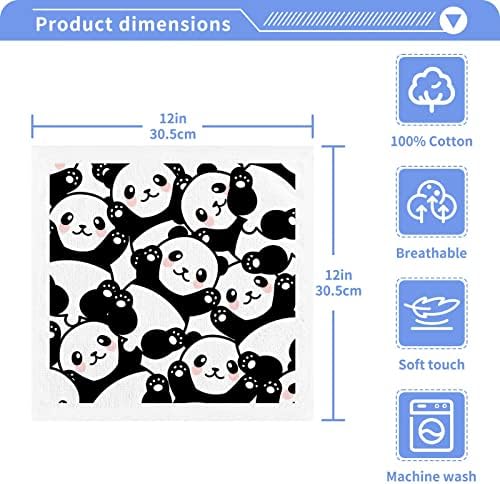 Гъба Kigai 2 опаковки с Анимационни Пандой – Меки Кърпи За лице, За фитнес, Хотелски и спа качество, Кърпи за Многократна употреба отпечатъци От чист Памук