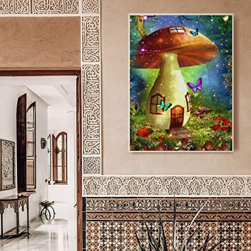 Комплекти за Рисуване Гъби с Диаманти за възрастни - Trippy Mushroom Full Пробийте Diamond Dots Картини за начинаещи, Кръгла 5D Боя с Диаманти, Картини, Комплекти за рисуване Скъпоц