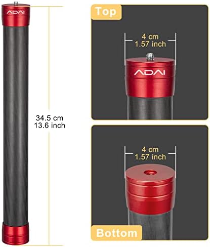 Удължител ADAI Gimbal От Въглеродни влакна, Статив-Удължител 1/4 С резба, Гъвкав Прът, който е Съвместим със Стабилизатор на DJI Ronin S/Gopro/Zhiyun/Camera