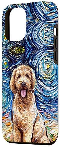 Калъф за iPhone 12 Pro Max Сладко Goldendoodle Starry Night Doodle Куче Art от Aja