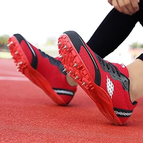 Въздушна спортни обувки за бягане и спринт с шипове на целия крак от въглеродни влакна, окото дишаща лека професионална спортни обувки за лека атлетика (Цвят: черен