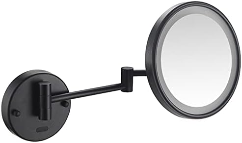Интелигентно Сензорно огледало за грим EDOSSA с led подсветка и 10-кратно увеличение, Монтиране на Тоалетен огледало, Въртящо се Выдвижное Огледалото за бръснене, Черен