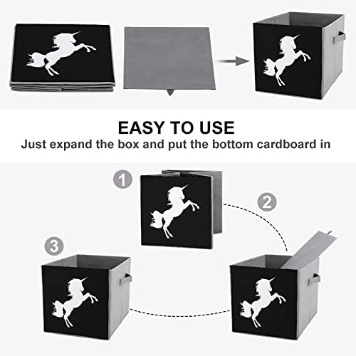 Готов Еднорог Сгъваеми Кутии За Съхранение На Кубчета Организатор На Модни Тъканни Кутии За Съхранение На Вмъкване Кубични Кутии