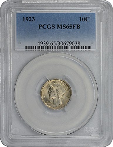 1923-Сребърна монета Живачен стълб, MS65FB, PCGS