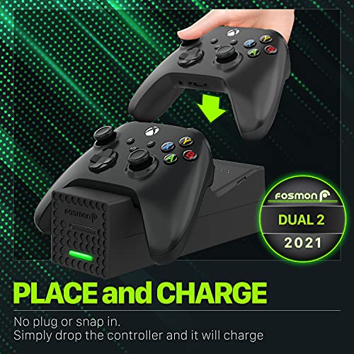 Зарядно устройство за контролер Fosmon Dual 2, съвместимо с контролерите на Xbox X series / S (не е за Xbox One / 360), (Два слота)