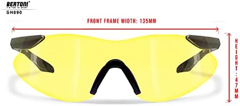 Очила за стрелба с Bertoni с 4 Сменяеми фарове за мъгла лещи, Калъф за носене и Допълнителни скоби – SH890 Италия, Тактически Защитни
