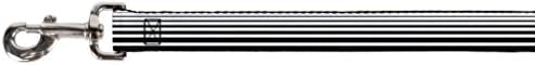 Каишка за домашни любимци с катарама - Преходна ивица на Черно / бяло - Дължина 4 метра - ширина 1.5 инча