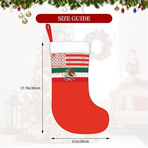 Cutedwarf Американски Мексикански Флаг Коледен Отглеждане На Коледни Празнични Украси Камина Окачен На Стелката 18 Инча(А)А) Чорапи
