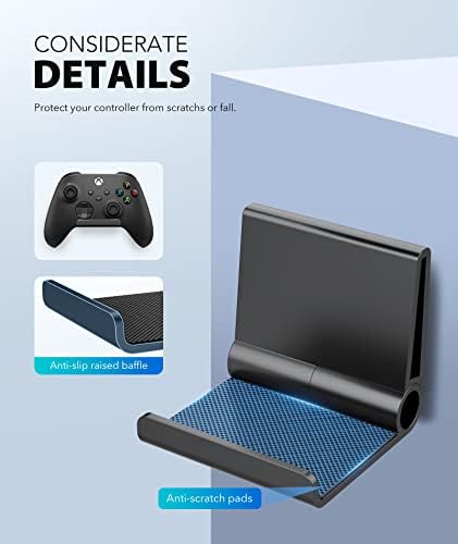 4 Опаковки Сгъваем Стенен Държач за контролер за Xbox PS5 PS4 PS3 Switch Pro, Трайно Лепило/Винт, Актуализирана Поставка за контролер,