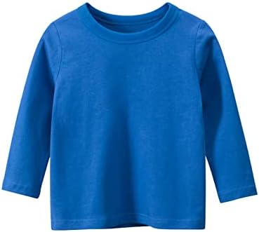 Дете Деца, Момичета, Момчета С Дълъг Ръкав Базова Тениска Ежедневни Тениски, Потници Плътен Цвят Момчета Памучни Тениски Пакет