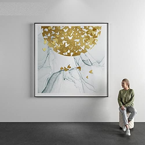 Ръчно Рисувани Съвременно Изкуство 3D Също Не е Съвременната Абстрактна Живопис с маслени бои Върху платно Текстурная Мастихин Картини от Златно Фолио Модерна Дек?