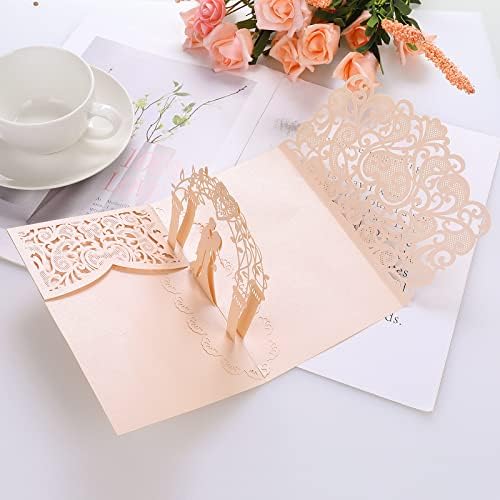 Сватбени картички Abeillo за булката и Младоженеца, 3D Изскачащи Красиви Поздравителни Картички на вашия Сватбен Ден с Плик е на