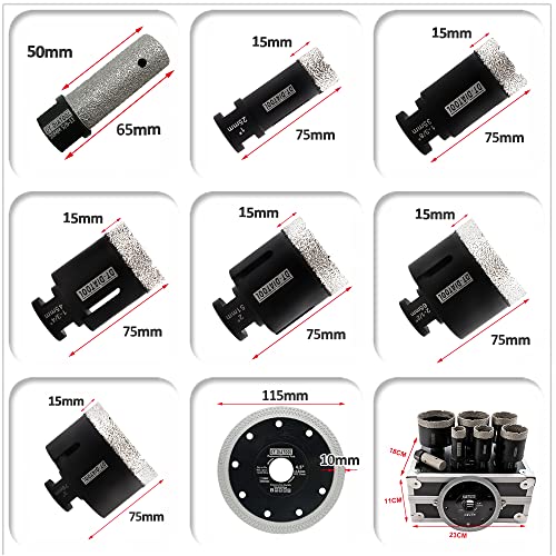 DT-DIATOOL Диамант Тренировки Набор от Дупки Триони Комплект за Керамогранитной Керамични Плочки Мрамор Гранит и Бетон 1, 1-3/8,