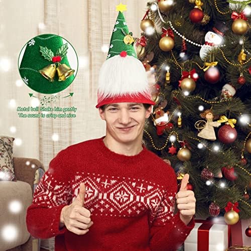 DANCELF Плюшен Шапка XmasTree за Празничната Коледно парти Шапка за Наряжания, Новост, бейзболни Шапки с Дядо Коледа