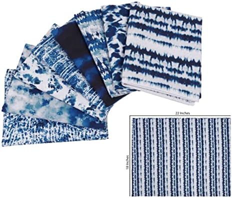 Soimoi Комплект от 8 дебели четвърти с принтом Вратовръзка и боя 18 x 22 в стил мозайка със собствените си ръце - Памучен плат
