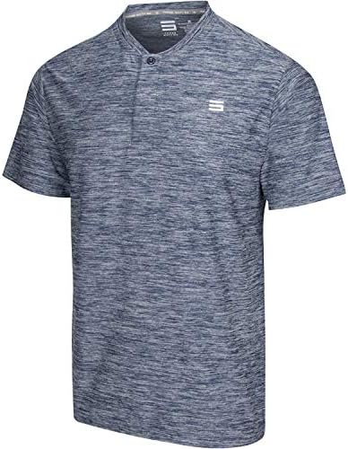 Мъжки ризи за голф Three Sixty Six без яка - Бързосъхнеща тениска с къс ръкав от 4-Лентова еластична тъкан UPF 30