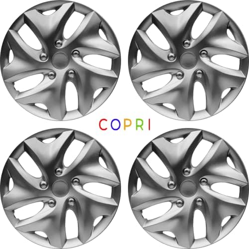 Комплект Copri от 4 Джанти Накладки 14-Инчов Сребрист цвят, Защелкивающихся На Главината, Подходящ За Hyundai Accent
