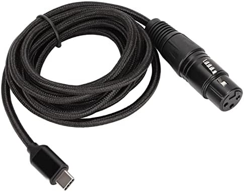 Разъемный кабел PUSOKEI USB C за XLR Кабел за микрофон Hi-Fi USB C, Линия, запис от микрофон, Вграден чип преобразуване на D / A