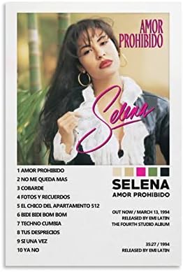 XIAOMB Плакати с Селеной, Плакат Amor Prohibido, Корица на албума, Плакат в стаята, Естетичен, Художествен Плакат на Платно, монтиран